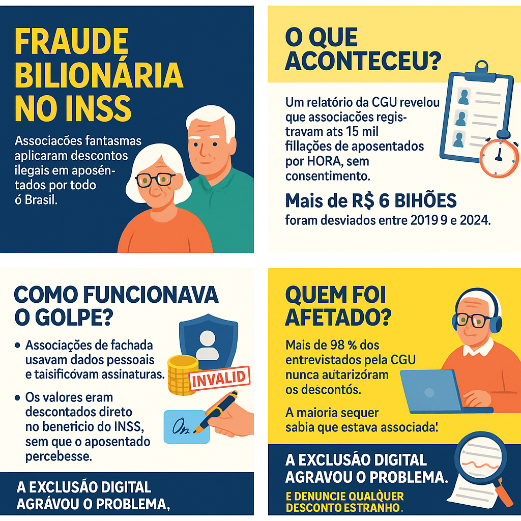 Fraude bilionária no INSS: Associações falsificavam filiações de aposentados para descontos indevidos